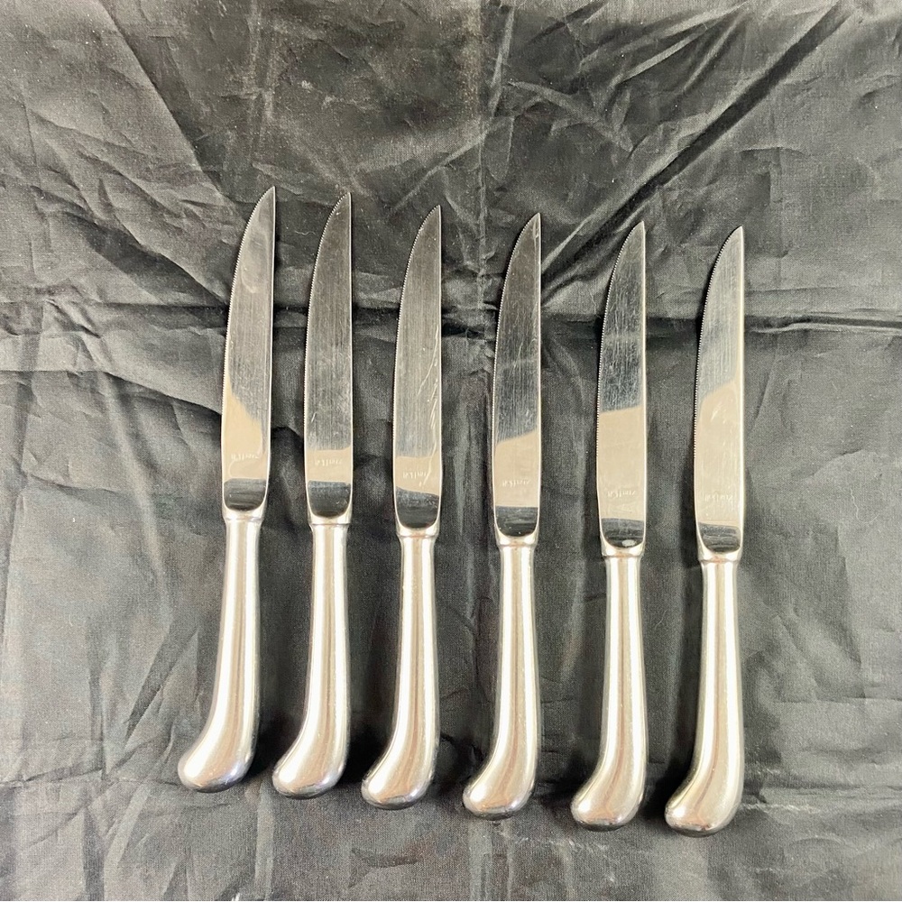 Vintage Hoffritz Steak Knife Set of 6 Stainless Steel Japan 9” L Blade Is 4.75”L